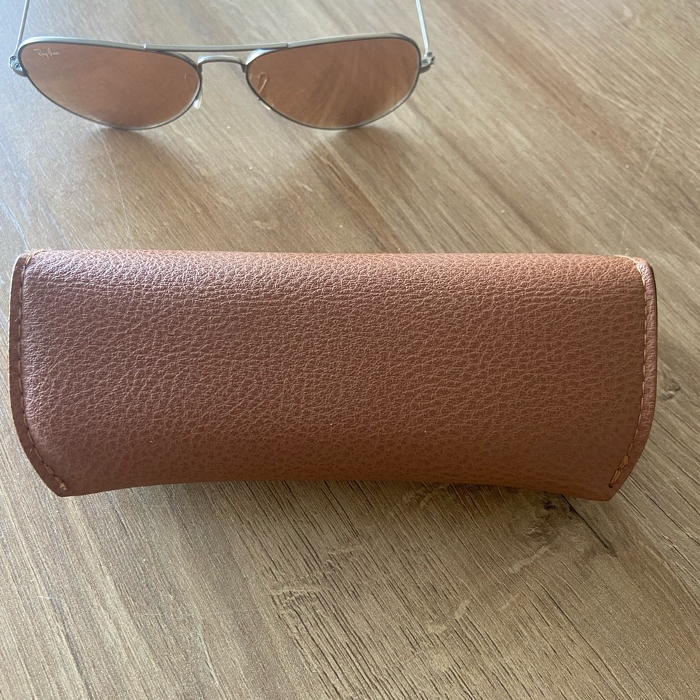 Rose Gold / Copper Ray-Ban Aviator Flash Lenses Sunglasses with Case - Picture 12 of 12